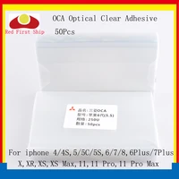 50pcslot optical clear adhesive for iphone 11 xr xs max x 7 8 6 plus oca glue touch screen film for iphone 12 pro max mini oca