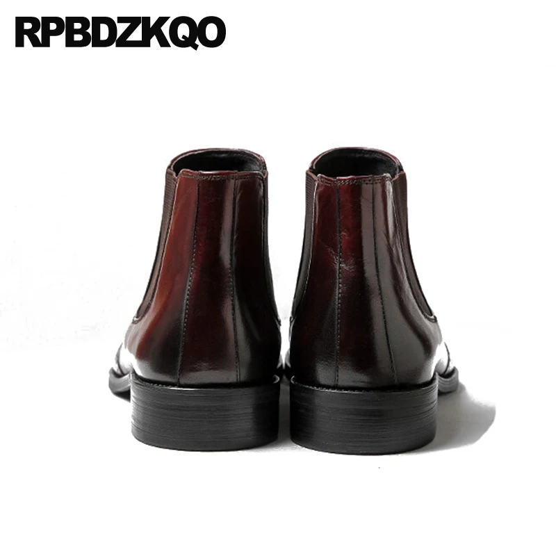 Ботинки Wingtip мужские с острым носком Классические ботинки челси из натуральной