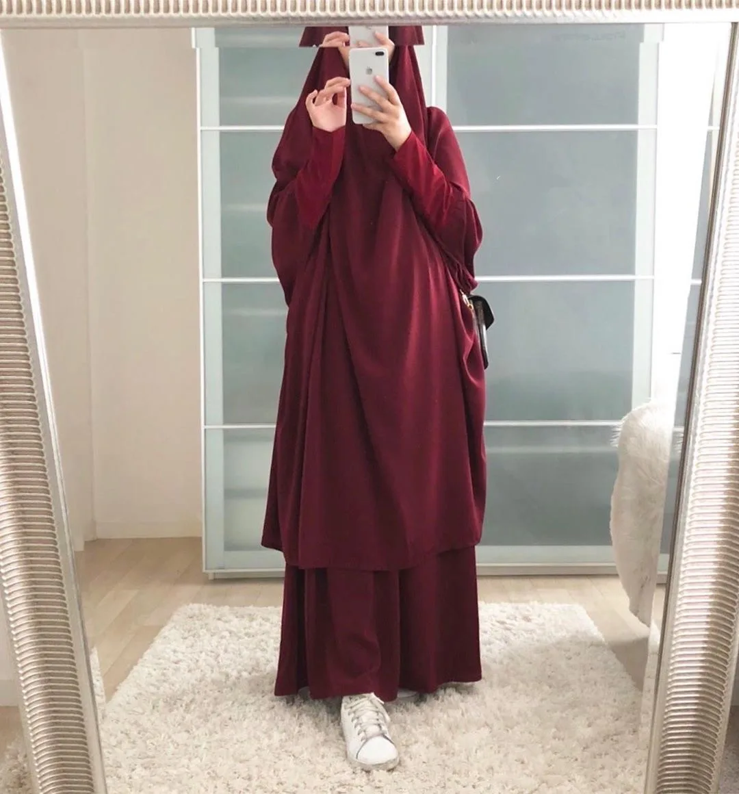 Wepbel полностью закрывает химар цзилбаб Рамадан молитва джеллаба большой свободный однотонный халат платье Женский исламский народный кост...