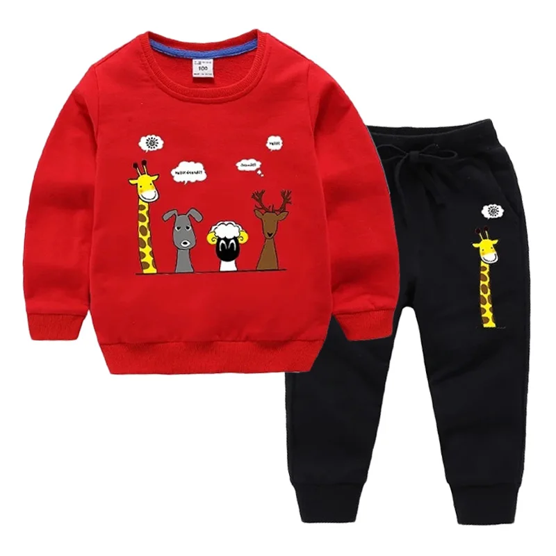 Спортивный костюм для маленьких мальчиков и девочек мультяшный комплект одежды