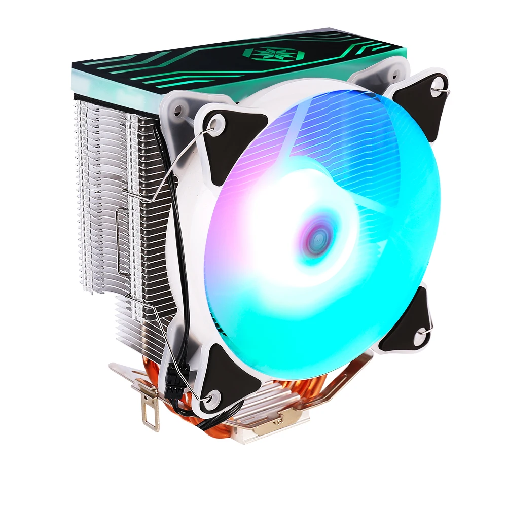Кулер для процессора IWONGOU 4 теплоотвода Intel Lga 2011-V3/2011/1366/1151/1150 AMD AM4/AM3 +/AM2 + 120 мм RGB