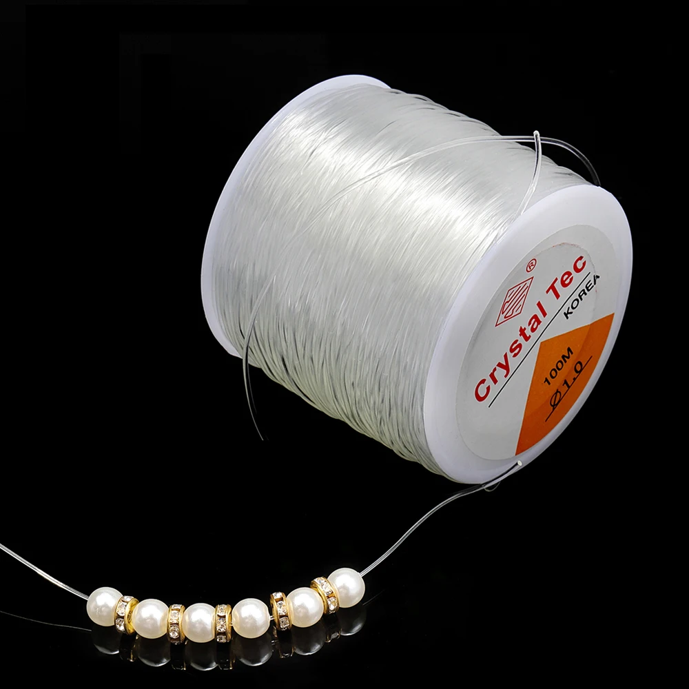 1roll/lot Diy Crystal Beading Stretch Cord Round Elastic Line Dia 0.5mm-1.5mm For Jewelry Making thread String Thread Wholesale