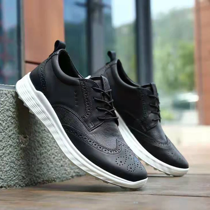 

Classice Men Golf Shoes Black White Brand Mens Comfortable Outdoor Golf Sport Training Sneakers Leather Shoes