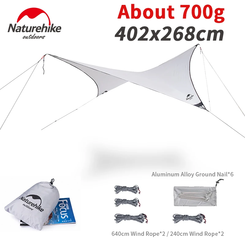 

Naturehike 700g Canopy Camping Tent Tarp Ultralight Portable 150D Rainproof Sunscreen Outdoor Awnings Travel Camping Hiking