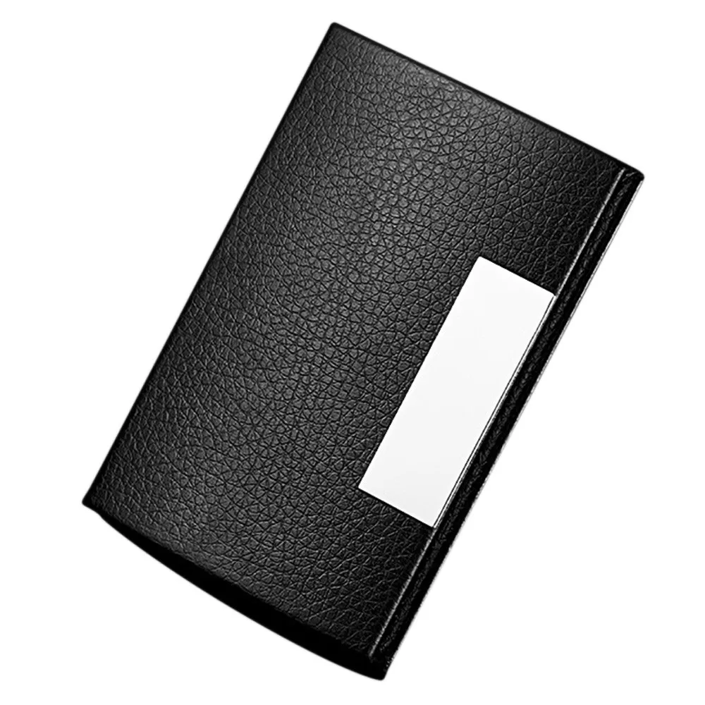 Кожаный чехол для визиток из нержавеющей стали мужчин и женщин привлекательный
