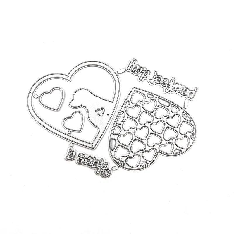 

metal cutting dies cut die Love dog shadow mold leaf ring Scrapbook paper craft knife mould blade punch stencils die