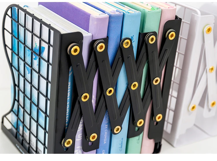 

SKYSONIC Metal Bookstand Book Folded Adjustable Reading Book Holder Shelf Portable Bookends Stand For Books Stationery