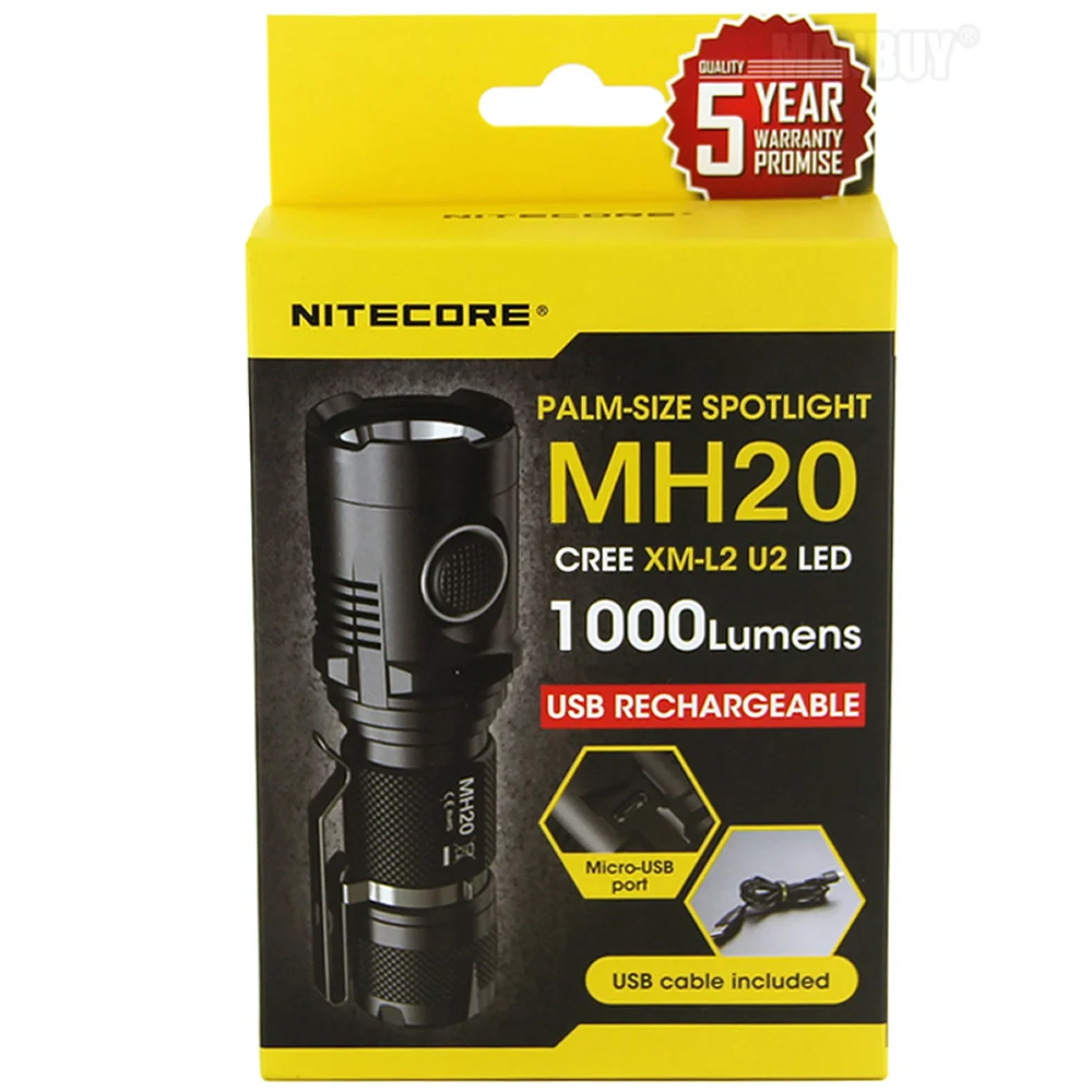 20% скидка NITECORE MH20 1000 люмен CREE XM-L2 U2 CRI светодиодный перезаряжаемый фонарик без