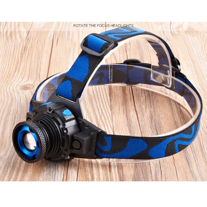 Powerful Portable LED Headlamp Built-in Battery USB rechargeable 3 Lights Modes Zoomable Torch Camping Hiking Light | Лампы и
