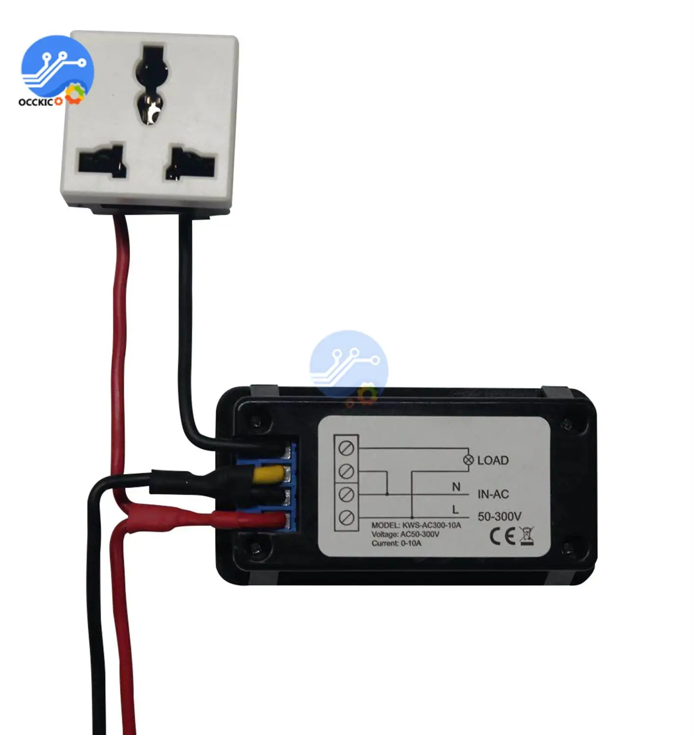 ЖК экран AC Напряжение Ток Мощность температура цифровой измеритель AC50 300V 10А