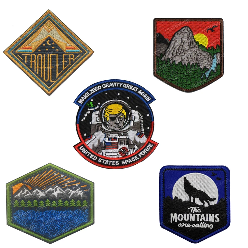 Наружная Лунная Ночная палатка Кемпинг путешественник вышитая 3D DIY нашивка