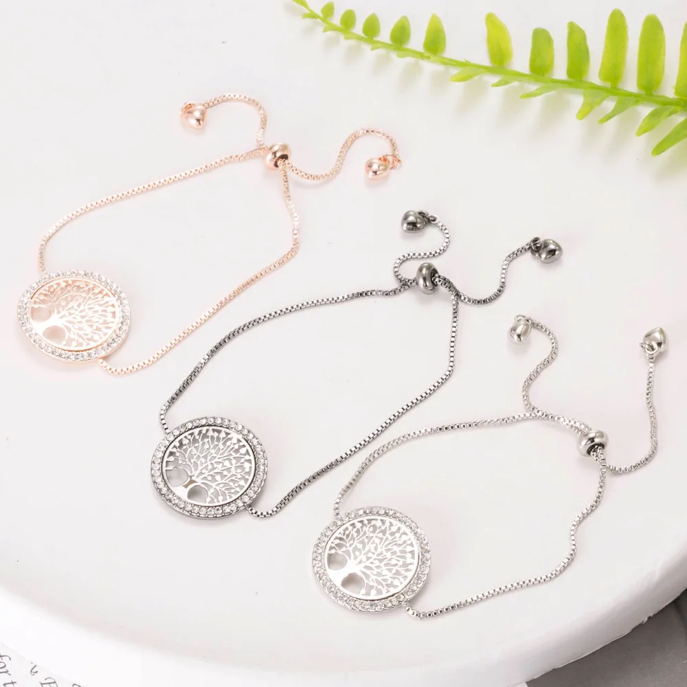 Новинка, pulseira mujer moda, прозрачный кристалл, Золотой шарм, браслеты, браслеты для женщин, дерево жизни, регулируемый браслет, ювелирное изделие, подарок