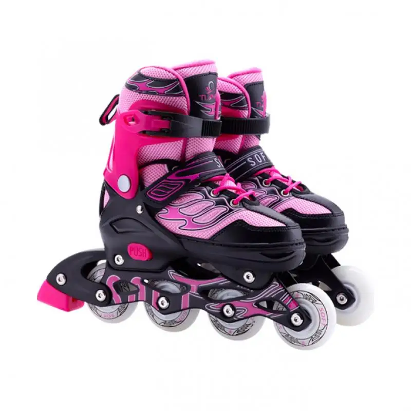 28-43 Girls Women Adult Kids Roller Skates Skating Shoes Sliding Inline Sneakers 4 Wheels 1 Row Line Outdoor Training Gym Sport