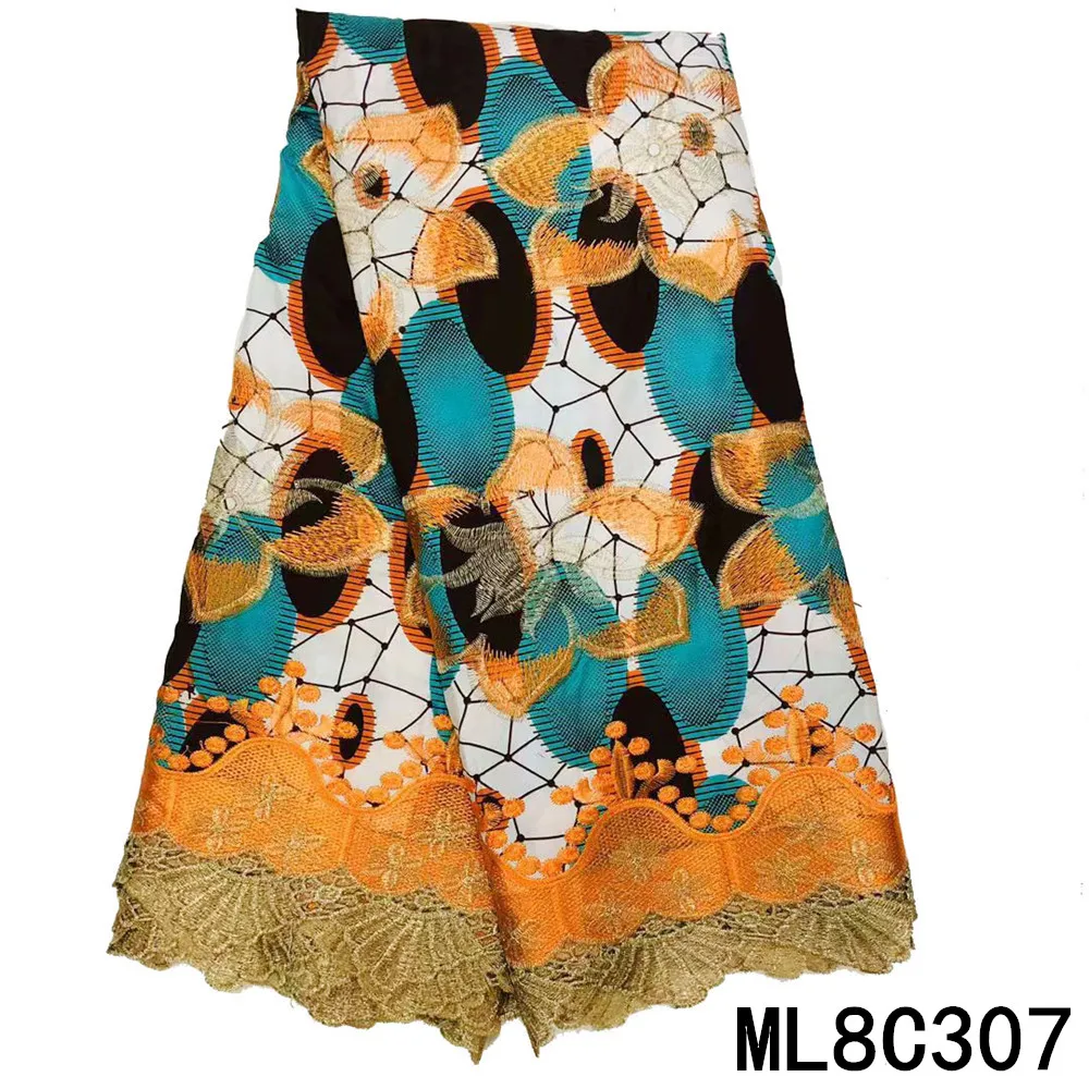 

BEAUTIFICAL Ankara prints wax lace guipure material for dress 2020 wax lace african fabrics 6 yards ML8C305-13