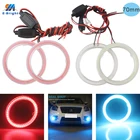 2X COB Angel Eyes 70 мм 7 см 9-30 в кольца с ореолом 3 м лента светодиодный ных фар автомобиля мотоцикла Противотуманные фары белый холодный синий красный зеленый желтый