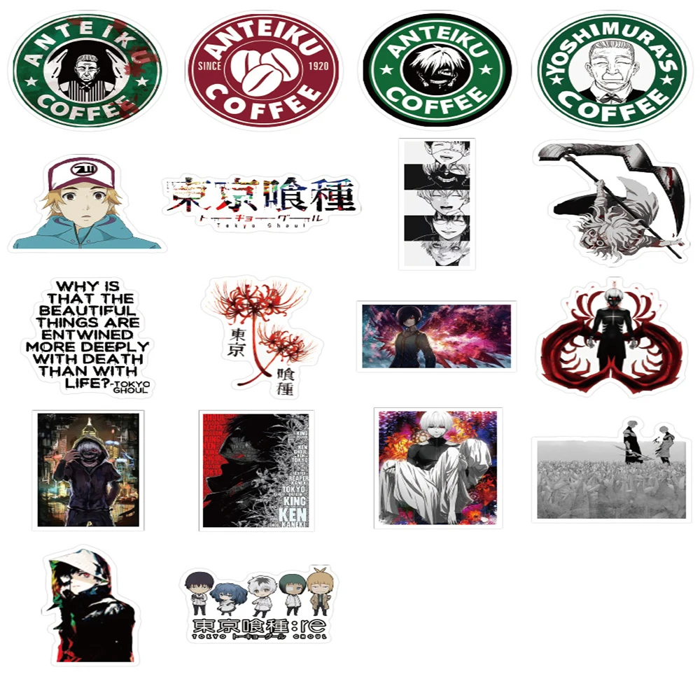 50 шт в наборе обувь для косплея Аниме одежда с надписью Tokyo Ghoul наклейки багажа