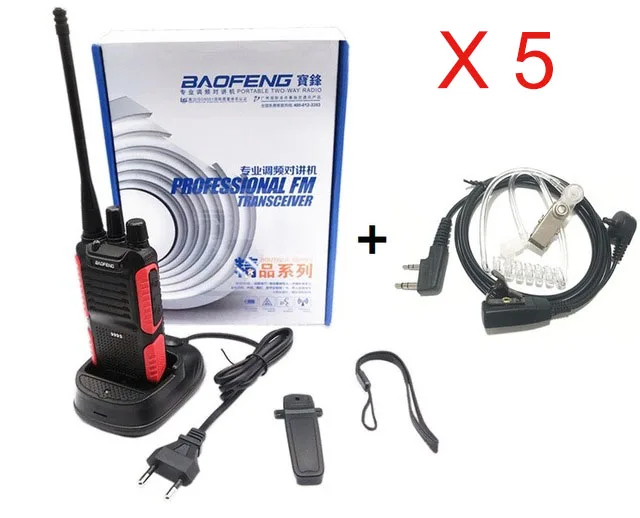 add 5 earpiece 5 шт. Baofeng BF-999S PLUS мини-рация радиостанция двухдиапазонный двухсторонний радиоприемник UHF HF любительский радиоприемник yaesu рации - Цвет: add 5 earpiece
