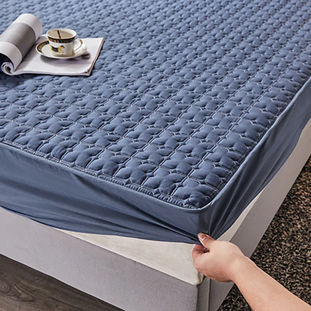 Bed Sheet Cotton Quilted Simmons Washable Bed Protective Cover Thick Non-Slip Mattress Cover Household Removable Bedspread