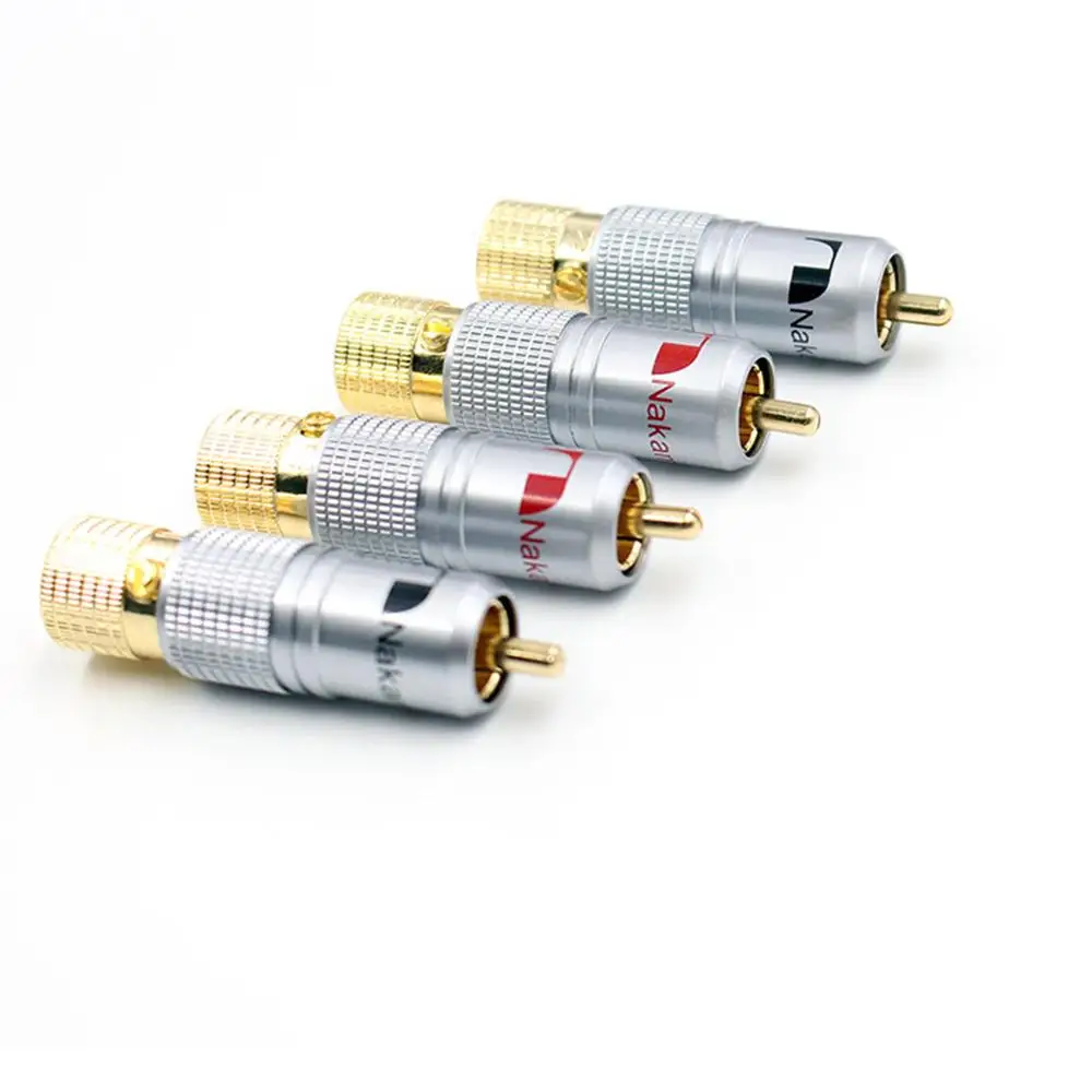 4 шт. позолоченные штекеры RCA NAKAMICHI 10 мм|Коннекторы и разъёмы| |