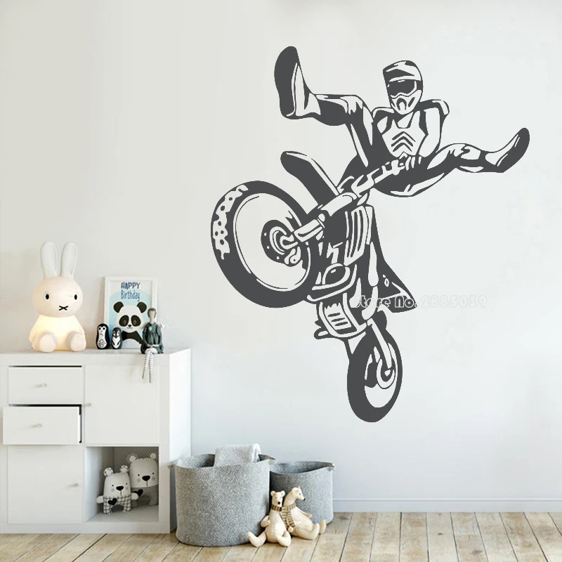 Творческий Фристайл Мотокросс виниловые наклейки на стены Стикеры