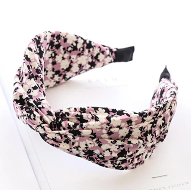 

Cute Flowers Print Headbands for Women Pastoral Style Headdress Wide Head Band Ladies Holiday Hairbands Cross Girls Headbands