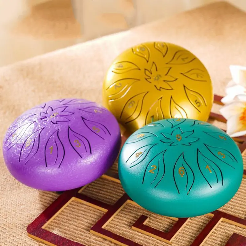 

6-дюймовый барабан для языка с цветами лотоса для начинающих, 11 оттенков, портативный подарок на День святого Валентина для детей и взрослых,...