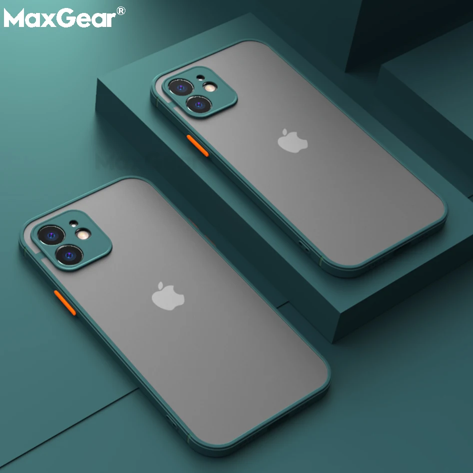 

Shockproof Armor Matte Case For iPhone 12 11 Pro Xs Max XR X 6 7 8 Plus SE Mini Luxury Silicone Bumper Clear Hard PC Cover Funda