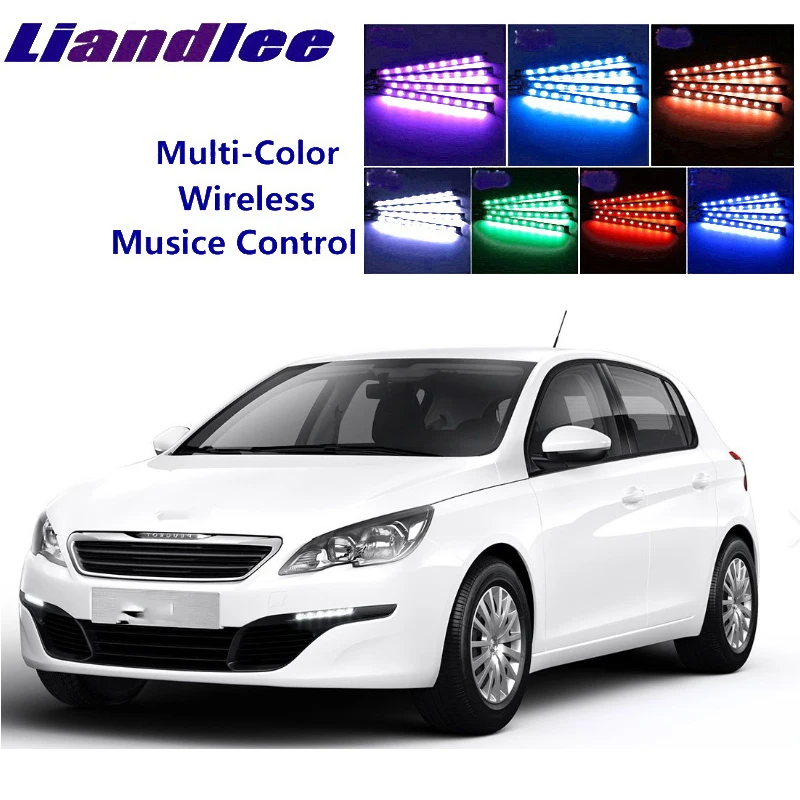

LiandLee Car Interior Floor Decorative Atmosphere Seats Accent Ambient Neon light For Peugeot 308 2007~2015