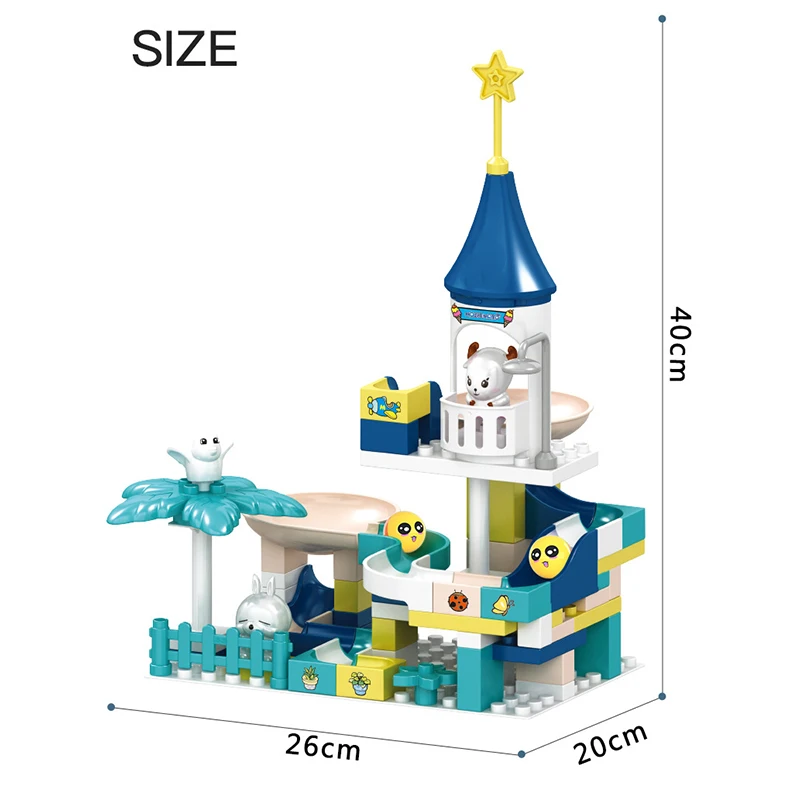 

New Slide Castle Block Compatible with Duploed DIY Big Size Building Blocks Kits Educational Bricks Set Kids Race Run Toys Gift