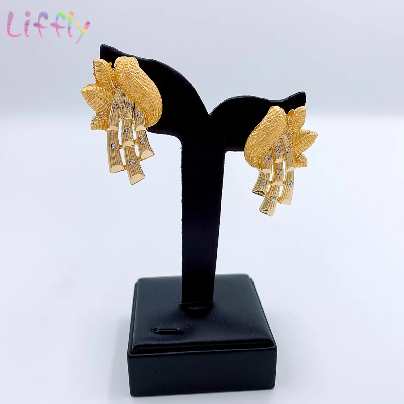 Дубай женские золотые ювелирные наборы модное ожерелье в форме листа браслет