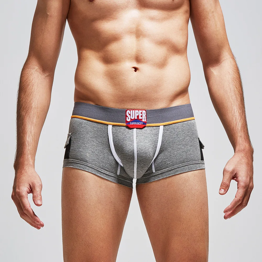 

Soft Breathable Mens Underwear Ropa Interior Hombre Unterhosen Herren Sexy Close-fitting Combed Cotton Small Pockets Fashion New