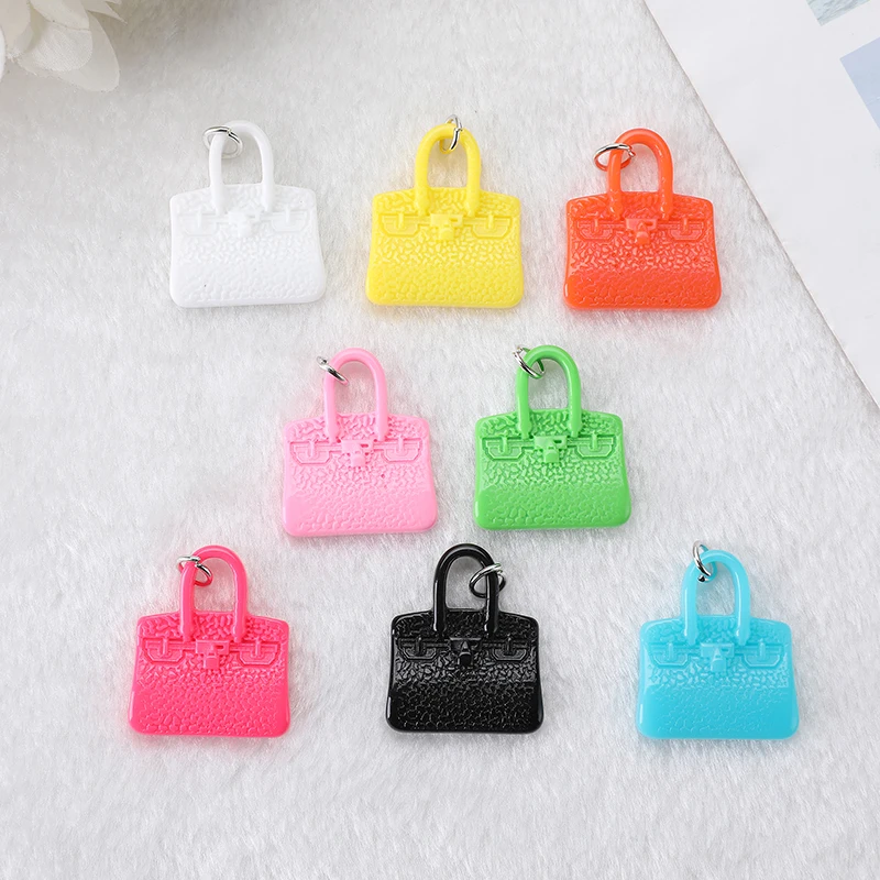 8 Pcs/Lot  28*35 MM Handbag  Charms  Colorful  Flatback Resin Bag Accessories for  Jewelry  Diy Making