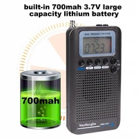 portable radio aircraft band receiver fmamsw cbairvhf radio world band with rechargeable lcd display alarm clock