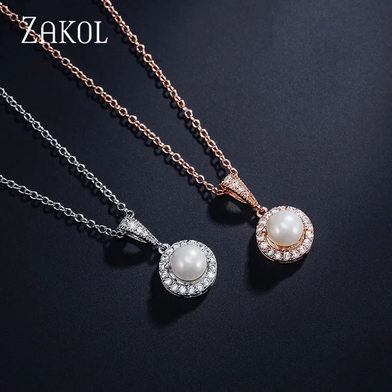Ожерелье с кулоном ZAKOL FSNP2093 женское милое круглое ювелирное изделие