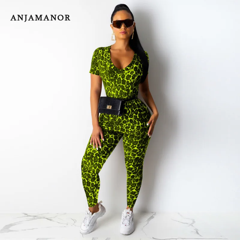 ANJAMANOR/2019 осенние комплекты из двух предметов топ и штаны неоновый зеленый