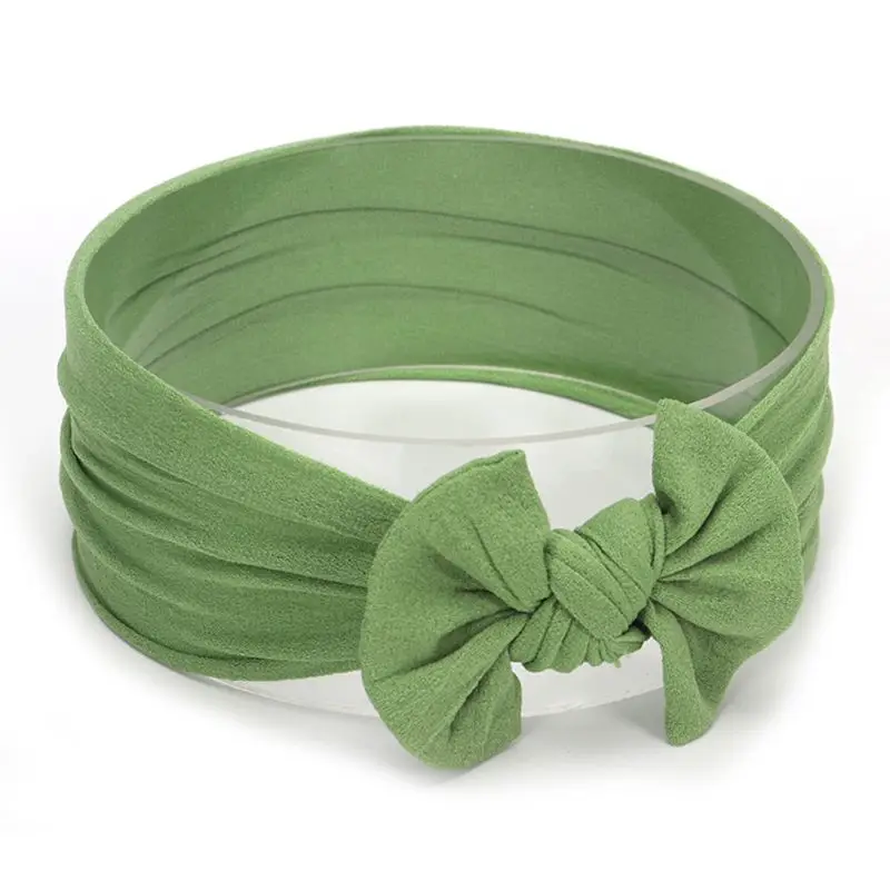 

Baby Girls Wide Nylon Bow Headband Knot Head Wraps One Size Fits Most 18 Colors
