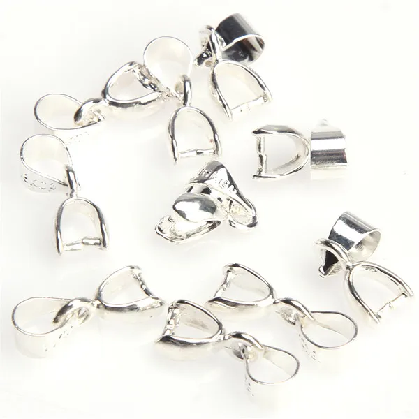 Silver Серебристо-золотой 18KGP металлические застежки Зажимная заколка зажим разъем Фурнитура для изготовления подвесных ювелирных изделий бусины под поручень DIY Шарм ожерелье - Цвет: Silver