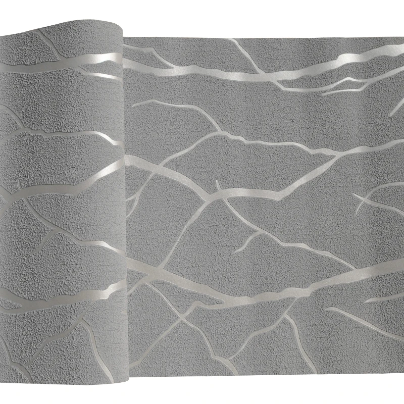 

Thick Grey Velvet 3D Wallpaper For Bedroom Walls Living room Background Flocked Tree Branches Embossed wall paper home decor