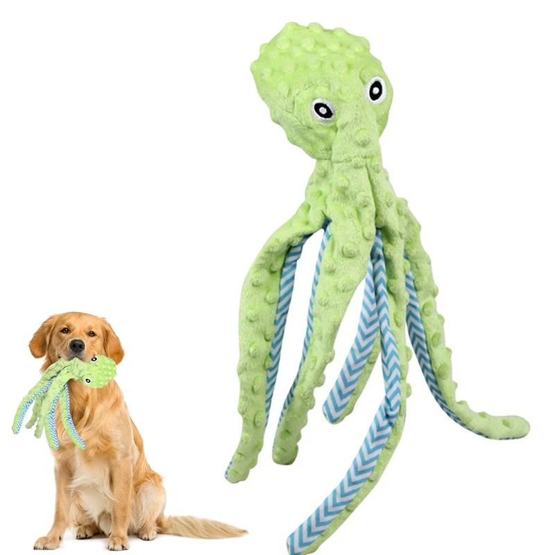 

Legendog плюшевый осьминог, жевательные игрушки для питомцев, пищалка, игрушки для собак, мягкие интерактивные аксессуары для чистки зубов щенк...