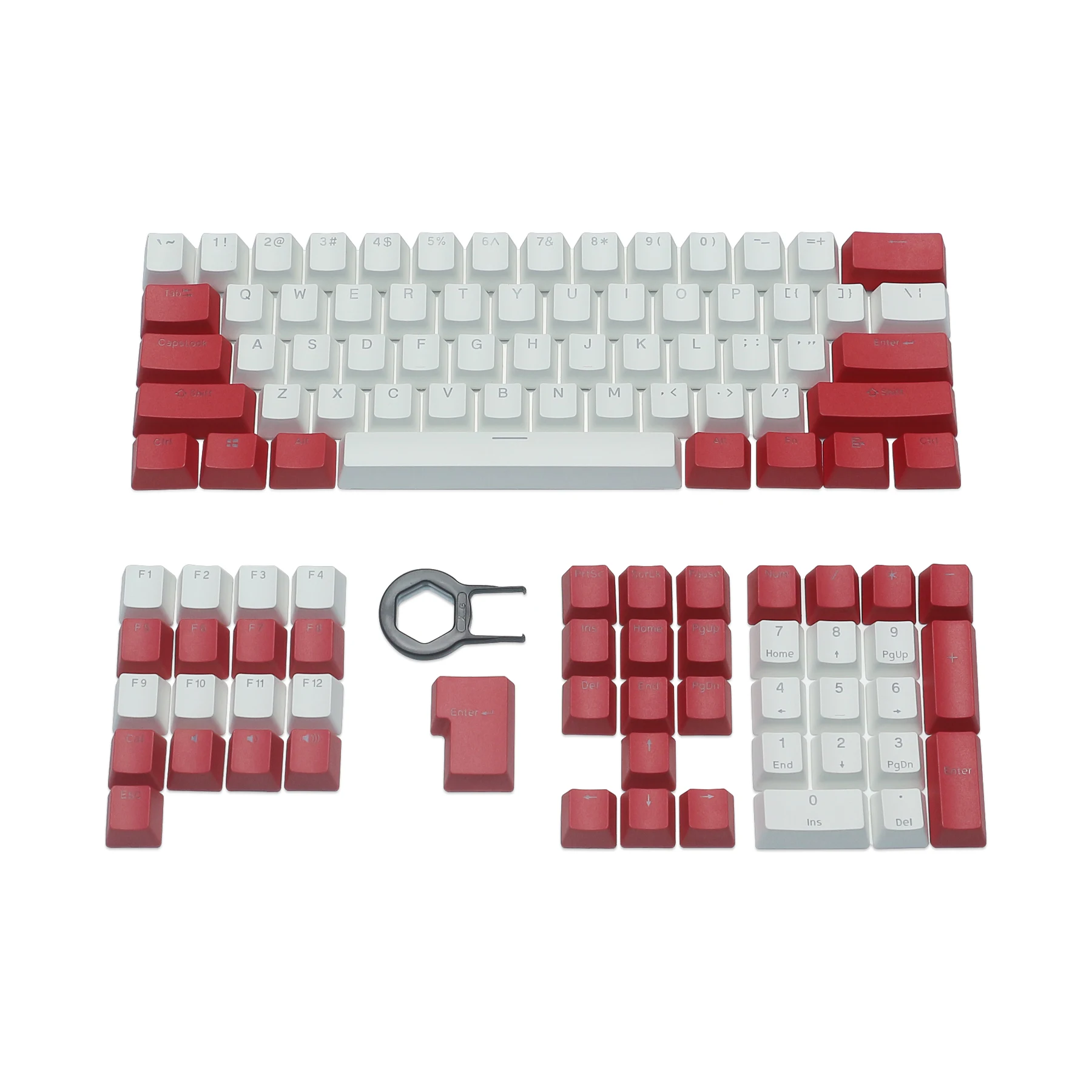 

PBT Keycaps Backlit Red White Cherry MX Keycap Set Doubleshot OEM Profile for ANSI 61 87 104 108 MX Switch Mechanical Keyboard