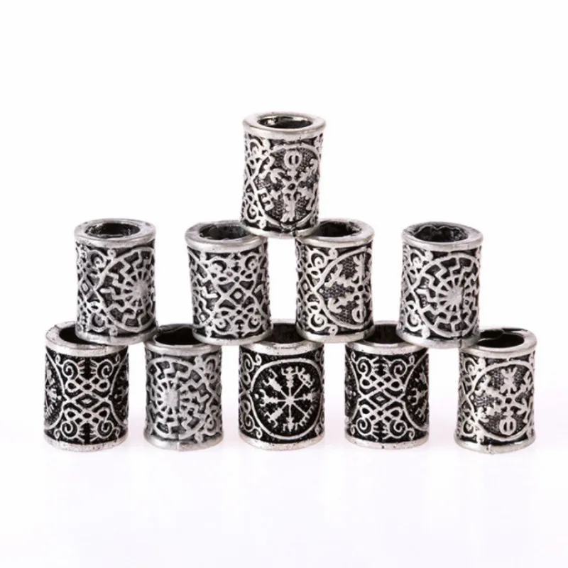 Винтажные Руна Viking борода бусины небольшом волосяным Шарм браслет &quotсделай