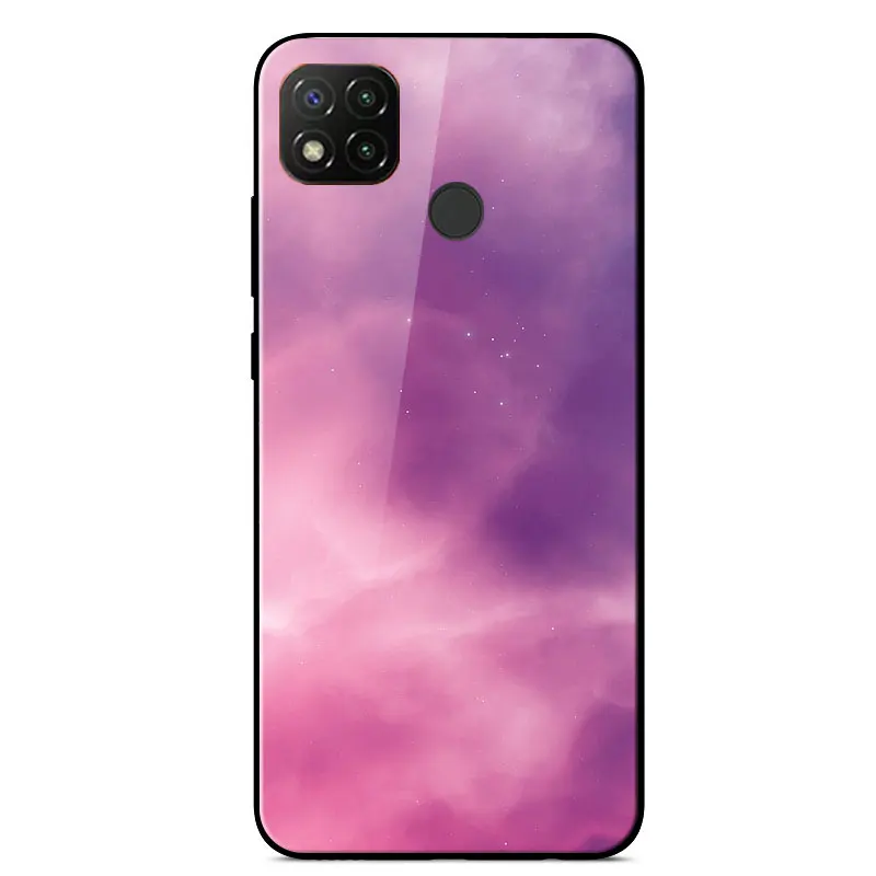 

For RedMi 9 9C 9A K30 Ultra Note 9S 7 8 9 Pro Case Mirror Painted Silicone Frame Tempered glass Scratch resistant Cover Coque