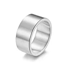Кольцо матовое из титановой стали, простое кольцо в стиле ретро, серебристое, в стиле хип-хоп, ширина 10 мм, внутри и снаружи