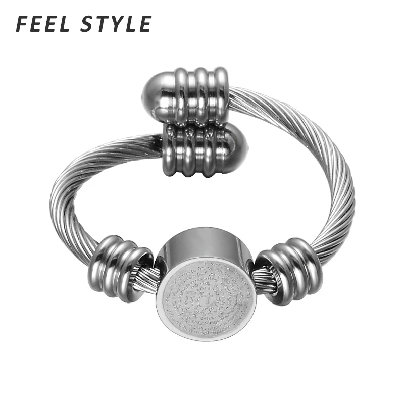 Христианский крест библейские проволочные кольца для молитвы серебряный цвет