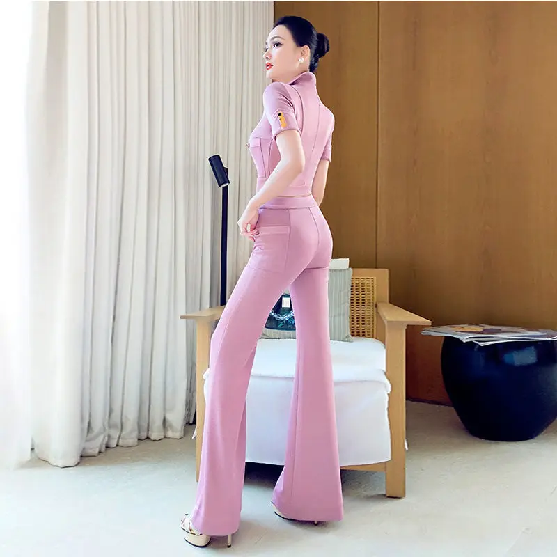 Женский летний комплект из двух предметов блузка с коротким рукавом и отложным