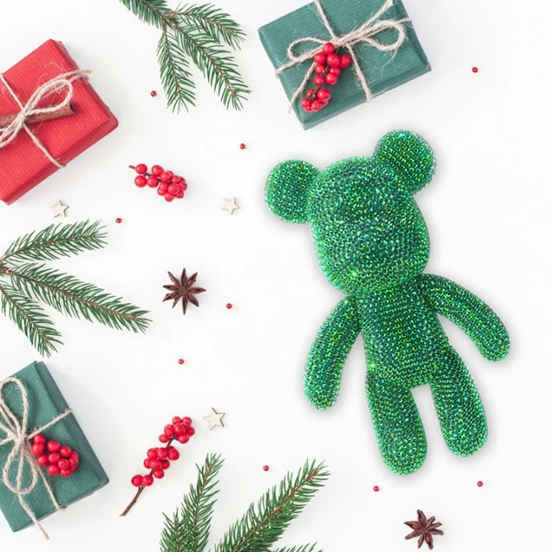 

DIY Diamond Bear Figurines Handmade Bear Colour Pearl Teddy Cartoons Gift Kawaii Accessories Ornaments Home Decorations 2021