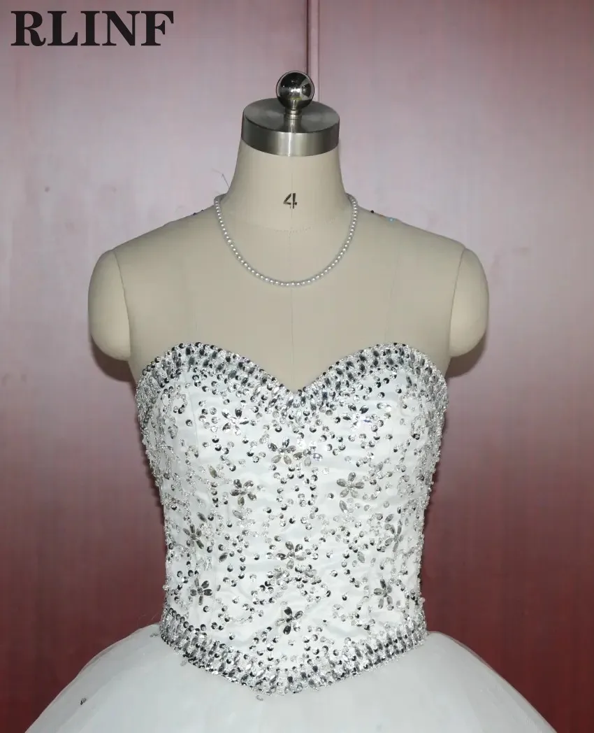

Elegant White Beading Sweetheart Ball Gowns Custom Wedding Dresses