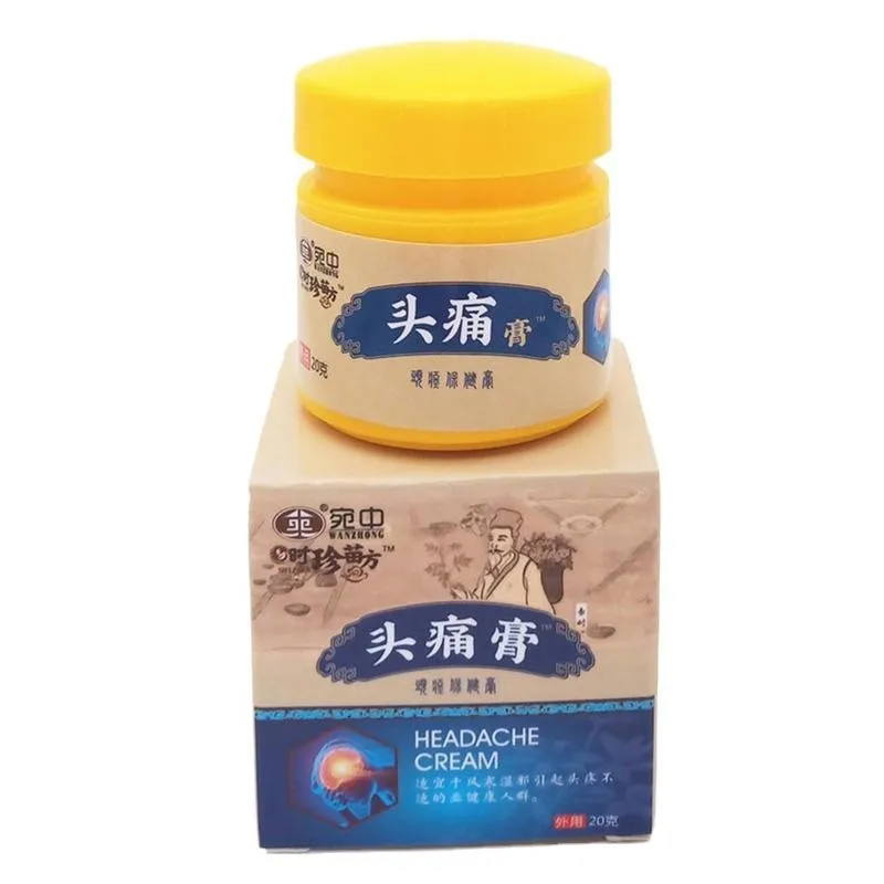 

20ml Herbal Relief Headache Cream Treatment Nerve Pain Medical Plaster Migraine Dizziness Neuralgia Ointment Anti-stress Massage