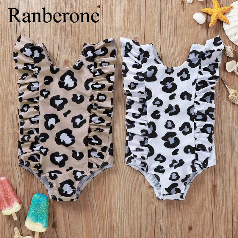 Цельные летние детские леопардовые для малышей и девочек бикини купальный