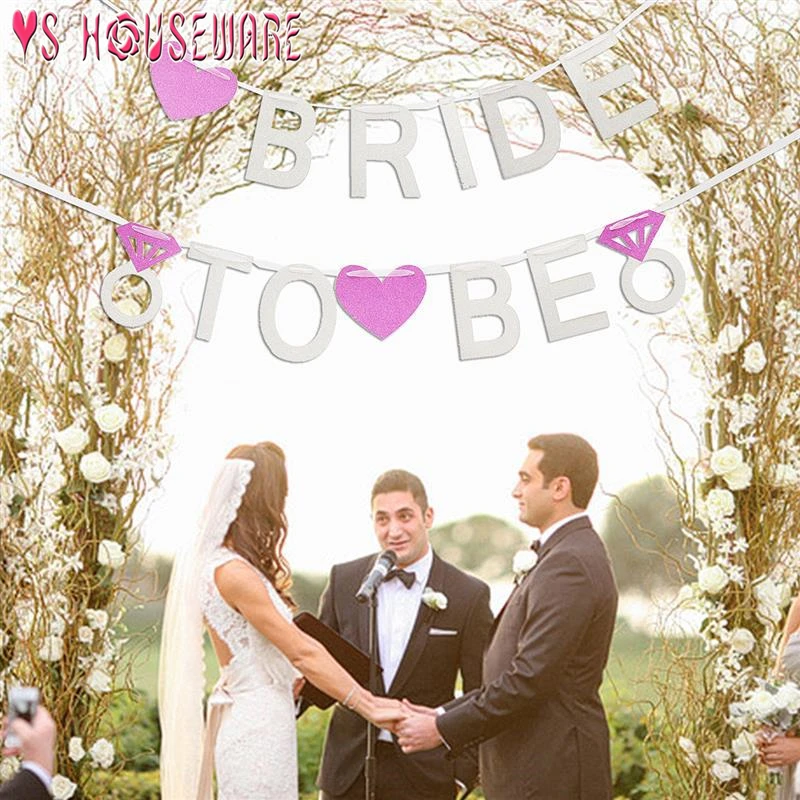 Сделай себе сам розовый Золотая блестящая бумага флаги буквы &quotBride To Be&quot баннер